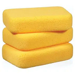 Éponge durable de cachetage de coulis dans la couleur jaune de sachet en plastique
