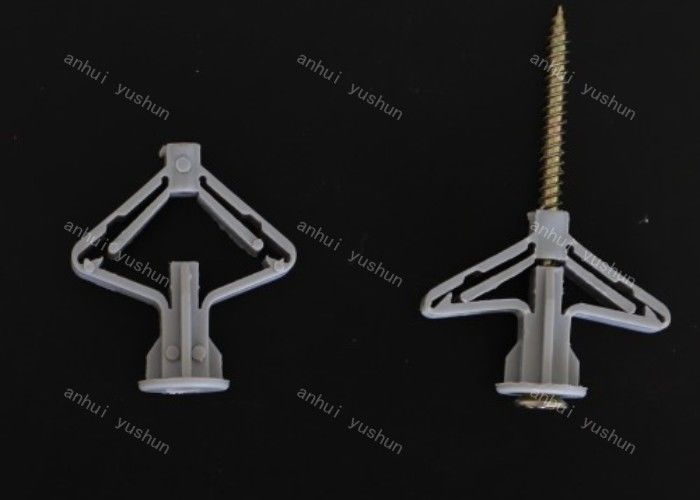 Ancre en plastique de cloison sèche d'ancre de vis bouchon de mur de papillon d'attache de Grey Wall Plug Screw Plastic
